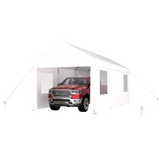 Abri d'auto 10' x 20', auvent de garage portable robuste avec 2 portes enroulables et 4 fenêtres ventilées