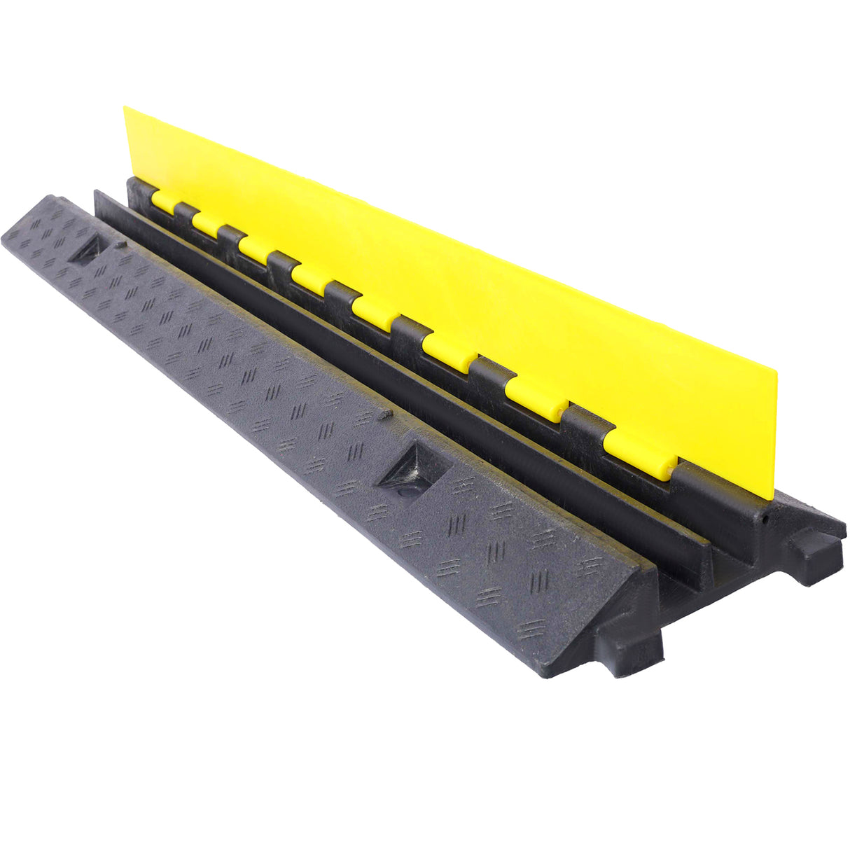 3 Packs Cable Protector Ramp 2 Channels Speed Bump Hump Rubber Modular Rated 11000 LBS Load Capacity