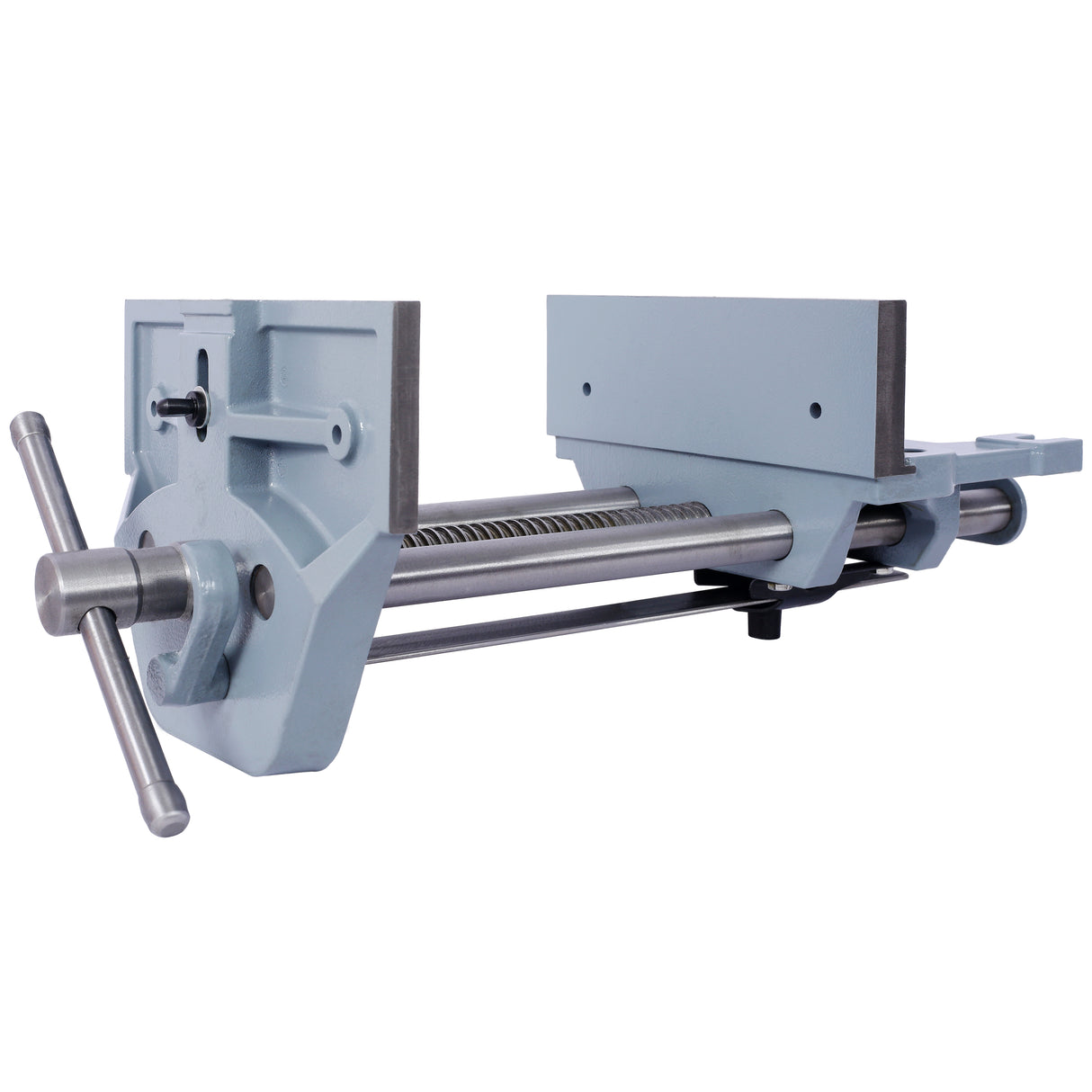 Rapid Action Woodworking Vise Quick Release Lever for Adjustments 9 Inch Jaw Width Made with Heavy-Duty Cast Iron--Gray