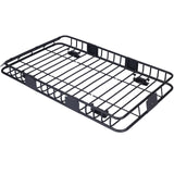 Cesta portaequipajes de carga en el techo Portaequipajes para motor Portaequipajes de montaje superior 64 150 lbs de capacidad Acero - Negro