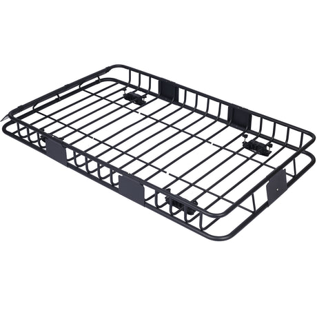 Rooftop Cargo Carrier BasketMotoring Roof RackTop Mount Rack 64 150 lbs Capacity Steel--Black