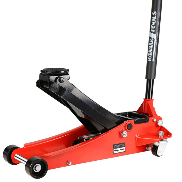 2.5 Ton Low Profile Floor Jack Steel Racing with Dual Pistons Quick Lift Pump Lifting Range 3.5"-19.5"