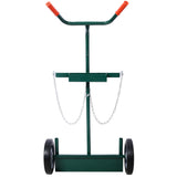 440lbs Capacity Cylinder Cart Welding Hand Truck Large Dual Oxygen Tank Dolly With 10-Inch Solid Rubber Wheels