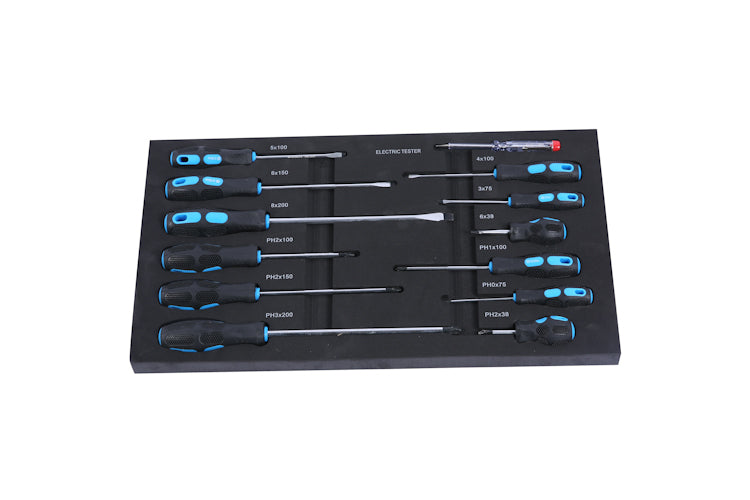 4 Drawers Tool Cabinet with Tool Sets Black