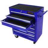 7 Drawers Multifunctional Tool Cart with Wheels Blue