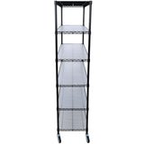 6 Tier 6000lbs Capacity NSF Metal Shelf Wire Shelving Unit Heavy Duty Adjustable Storage Rack na may Mga Gulong at Shelf Liner para sa Commercial Grade Utility Steel Storage Rack Black 84"H x 48"L x 20"D