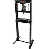 Hydraulic 12 Ton H-Frame Garage Floor Adjustable Shop Press with Plates Black