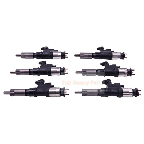 6 Pcs Fuel Injectors 095000-6384 Fits For Isuzu 7.8L 6HK1 Common Rail Injector 6384