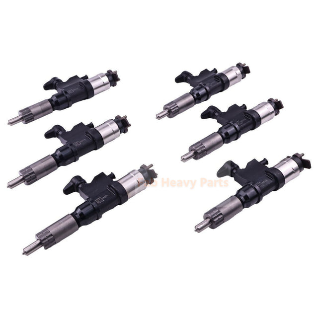 6 Pcs Fuel Injectors 095000-6384 Fits For Isuzu 7.8L 6HK1 Common Rail Injector 6384