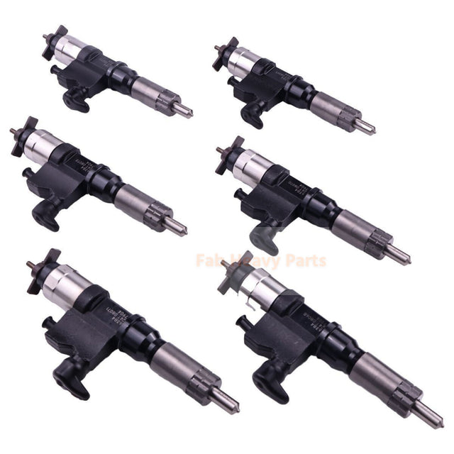 6 Pcs Fuel Injectors 095000-6384 Fits For Isuzu 7.8L 6HK1 Common Rail Injector 6384