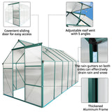 6x12 FT Polycarbonate Greenhouse Raised Base and Anchor Aluminum Heavy Duty Walk-in for Outdoor Backyard in All Season Green