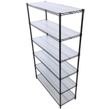 6 Tier 6000lbs Capacity NSF Metal Shelf Wire Shelving Unit Heavy Duty Adjustable Storage Rack na may Mga Gulong at Shelf Liner para sa Commercial Grade Utility Steel Storage Rack Black 84"H x 48"L x 20"D