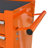 Chariot à outils multifonctionnel à 4 tiroirs avec roulettes Orange