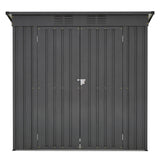 6 x 4 ft Outdoor Storage Shed Lahat ng Weather Tool para sa Hardin sa Backyard Lawn Black