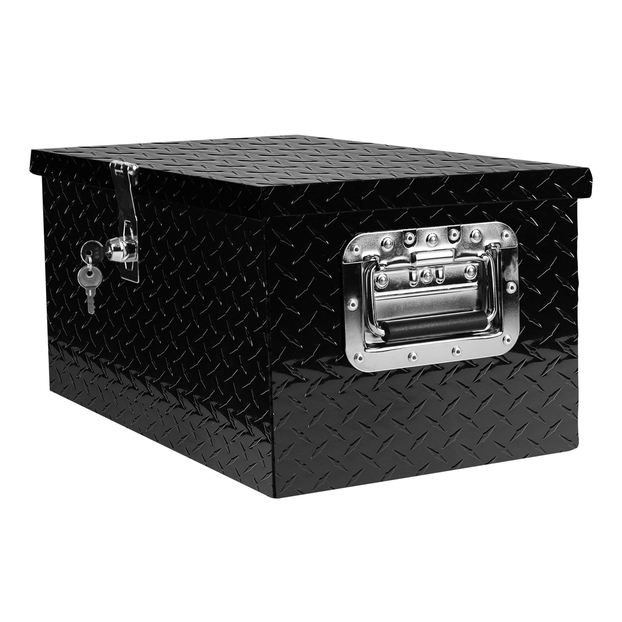 Aluminum Tool Box with Lock Side Handle and Keys Black 20.1"×11.8"×9.3"