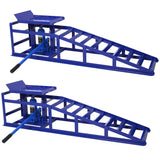 Auto Car Truck Service Ramps Lifts Garage Hydraulic Black 5 Ton Automotive Repair Frame (2 Pack) Blue