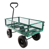 Solid Wheels Tools Cart Wagon Garden Trucks Transport Firewood Green