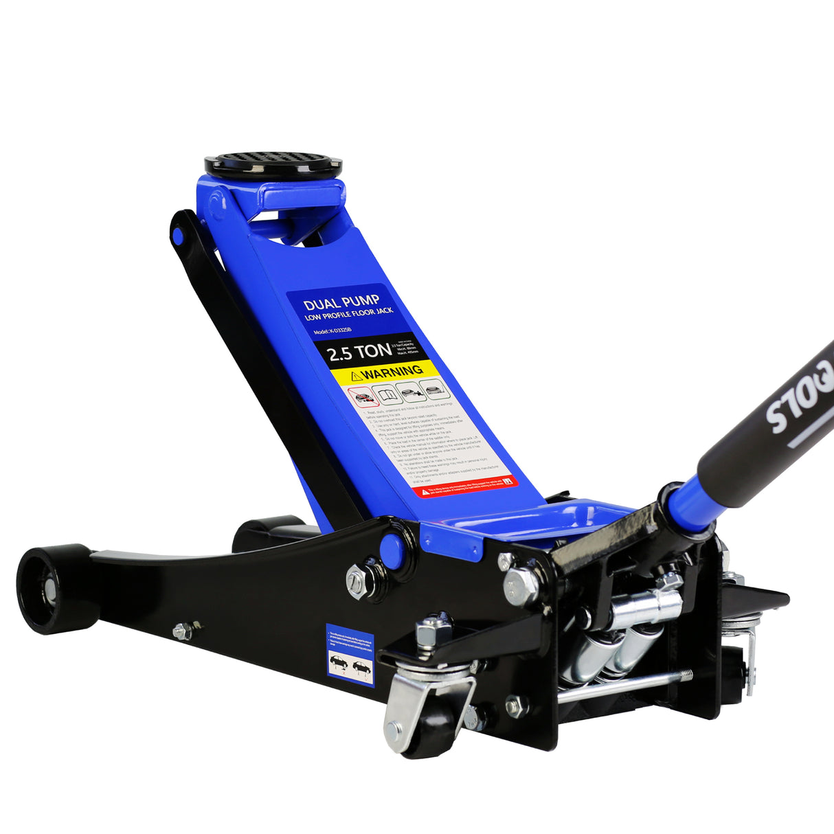 2.5 Ton Low Profile Steel Racing Hydraulic Floor Jack with Dual Pistons Quick Lift Pump Lifting range 3.5"-19.5"