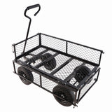 Solid Wheels Tools Wagon Cart Garden Trucks Transport Firewood Black