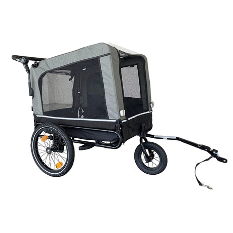 Outdoor Heavy Duty faltbare Utility Pet Kinderwagen Hundeträger Fahrradanhänger Schwarz Grau 88 lbs Kapazität