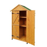 68.50"X 22.83"X 40.35" Wooden Shed Natural para sa Backyard Garden na Malaking Spire Tool Storage