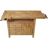 Wood Workbench Wooden for Garage Workshop and Home