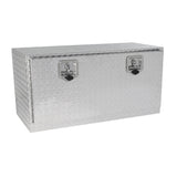 Caja de herramientas de aluminio negro resistente de 36 pulgadas para almacenamiento debajo de la carrocería del remolque del camión+cerraduras con llave de pestillo con mango en T de 36 pulgadas (36 pulgadas × 17,1 pulgadas × 17,9 pulgadas)