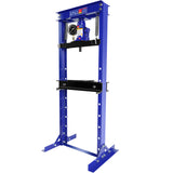 Steel H-Frame Hydraulic Shop Press with Stamping Plates to Bend Straighten or Press Parts with A Pressure Gauge Install Bearings and U-Joints 12 Ton (24,000 lb) Capacity