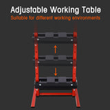 12-Ton Capacity Floor Mount with Press Plates H-Frame Garage Press Adjustable Working Table Height Red