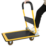 Gumagalaw na Platform Hand Truck Tahanan Malaking Natitiklop na Push Cart Dolly 330 lbs Kapasidad Mabigat na Tungkulin Space Saving Collapsible Swivel Push Handle Flat Bed Wagon