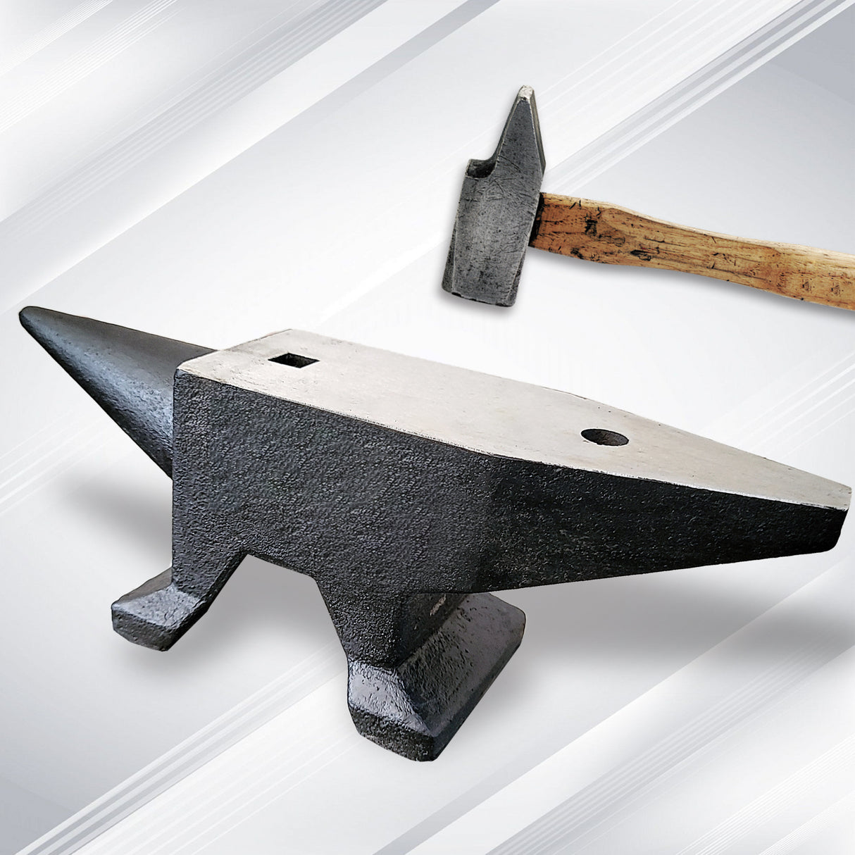 66Lbs Cast Steel Anvil High Hardness Rugged Horn Blacksmith Malaking Countertop at Stable Base na may Round at Square Hole Metalsmith Tool para sa Baluktot at Paghubog