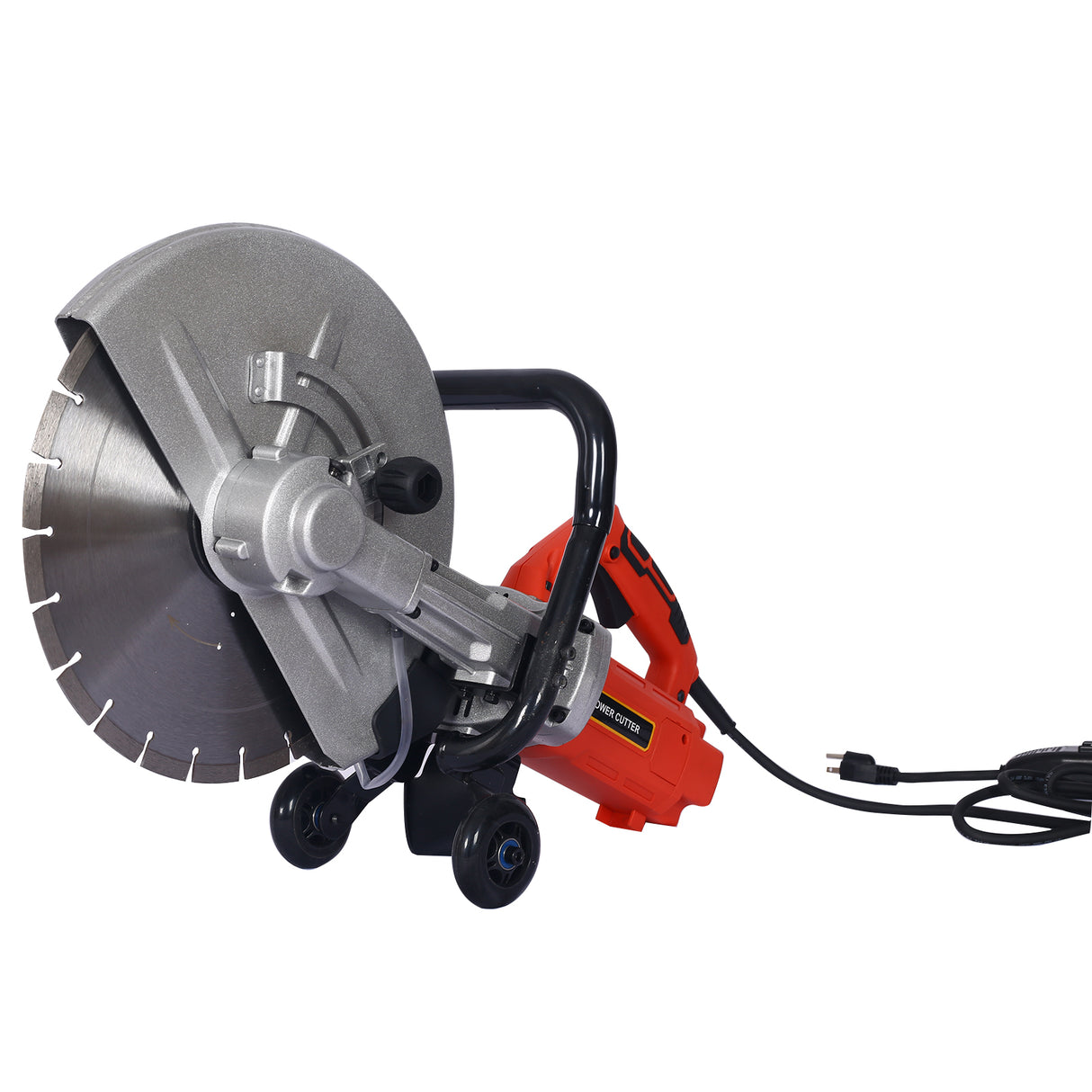 Electric 14" Cut Off Saw Wet/Dry Concrete Guide Roller with Water Line Attachment 3000w with Blade