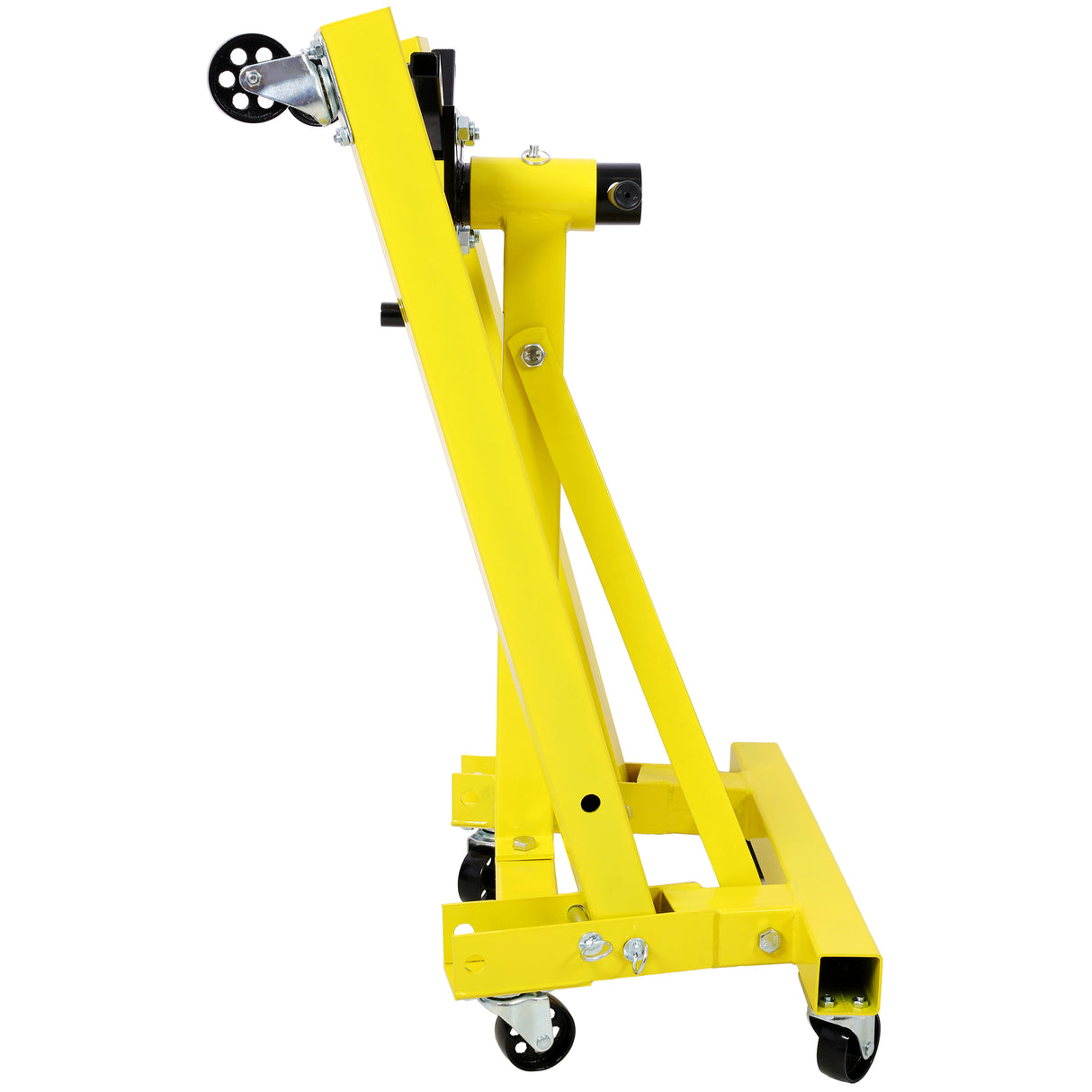 Folding Engine Stand 2000 LBS Capacity Motor Hoist 360 Degree Adjustable Mounting Head Dolly Mover Auto Repair Rebuild Jack--Yellow