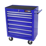 7 Drawers Multifunctional Tool Cart with Wheels Blue