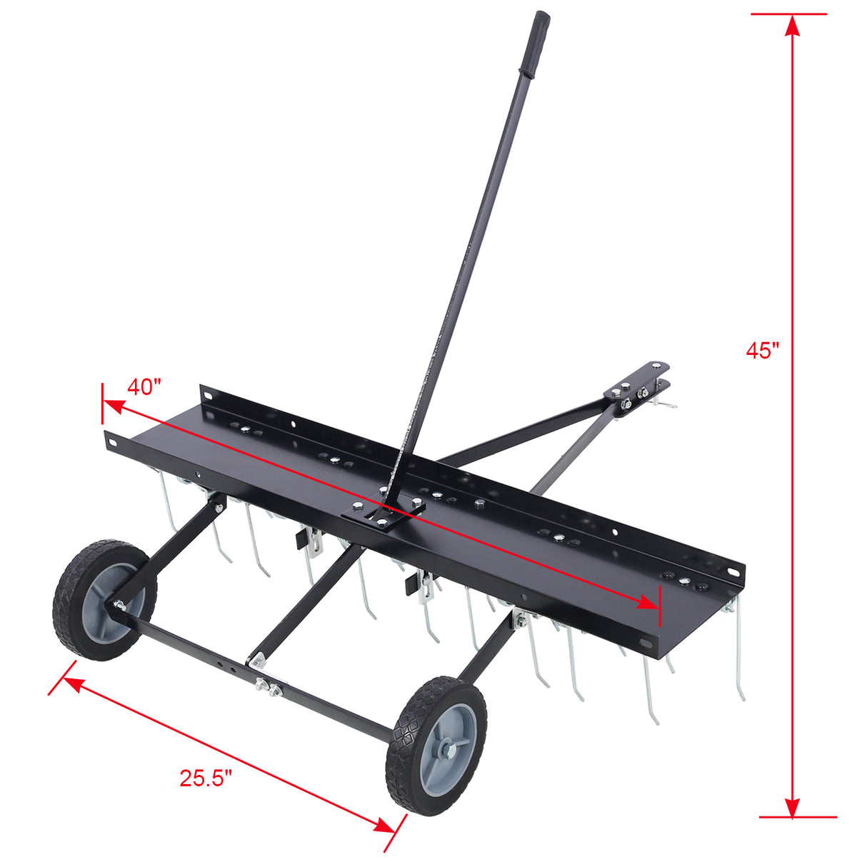 40-Inch Lawn Sweeper Tow Behind Dethatcher Landscape Rake Tractor Tine Tow Dethatcher Pull Behind Mower Riding Lawn Attachments for Outdoor Yard Tools Care