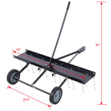 40-Inch Lawn Sweeper Tow Behind Dethatcher Landscape Rake Tractor Tine Tow Dethatcher Pull Behind Mower Riding Lawn Attachments for Outdoor Yard Tools Care