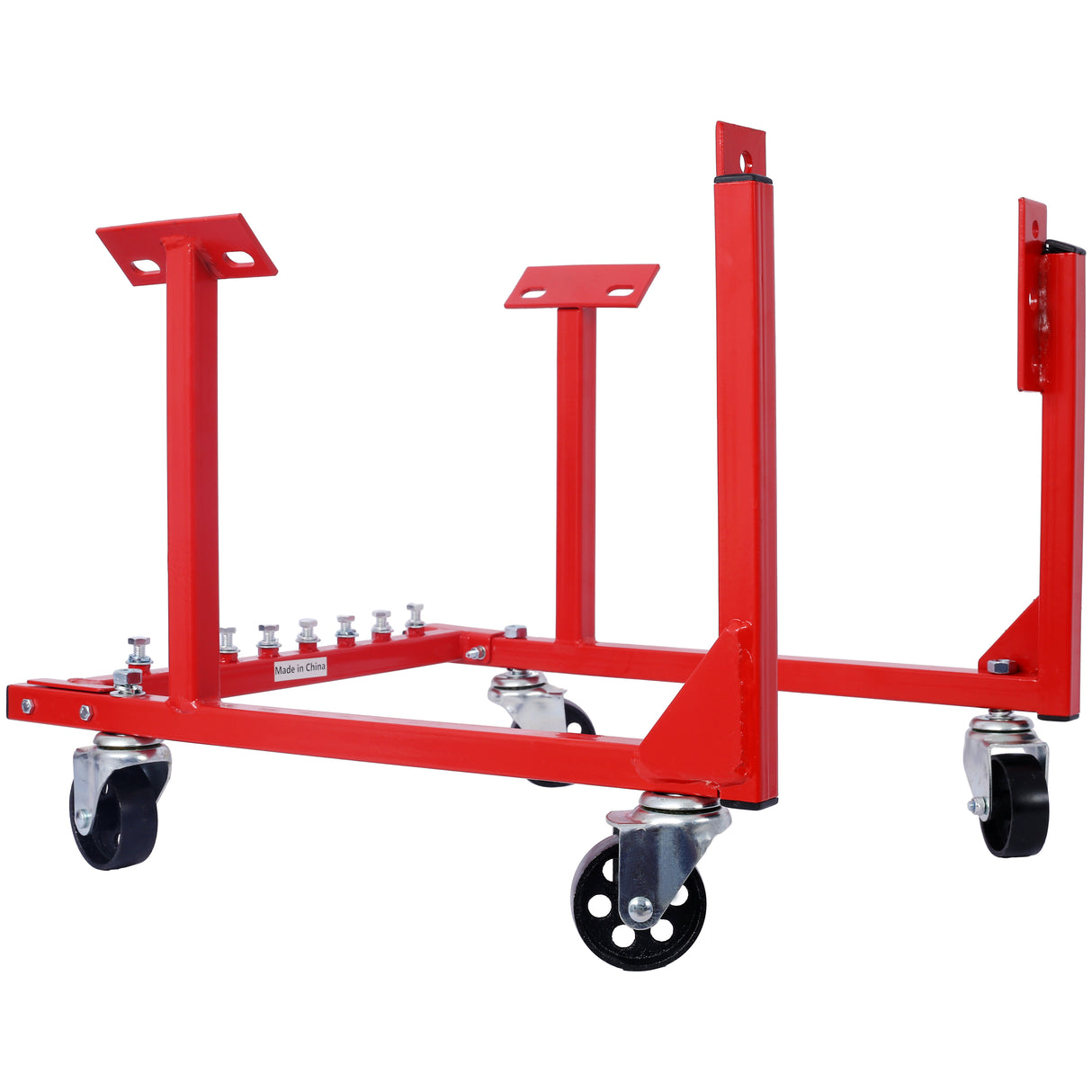 Engine Cradle with Wheels Chevy Small Block and Big Block Powder Coat 3in Heavy Duty Steel Construction 1000 LBS Capacity Storage Hardware Included Easy Assembly