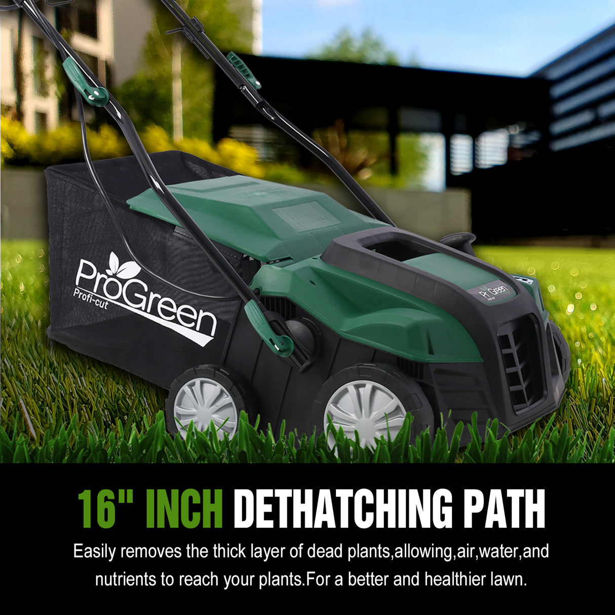 Garden Scarifier 2-in-1 16INCH Dethatcher Scarifier 15 Amp Electric Lawn Dethatcher Naaalis na Collection Bag na Napakalaki 58QT