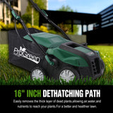 Garden Scarifier 2-in-1 16INCH Dethatcher Scarifier 15 Amp Electric Lawn Dethatcher Removable Collection Bag Extra Large 58QT