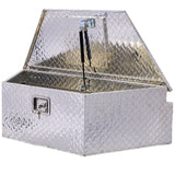 Caja de herramientas de aluminio de 39 pulgadas, caja de camión resistente, almacenamiento para camioneta y remolque al aire libre, organizador para RV debajo de la carrocería con llaves de bloqueo, plateado, 39x16,5x11,8 pulgadas