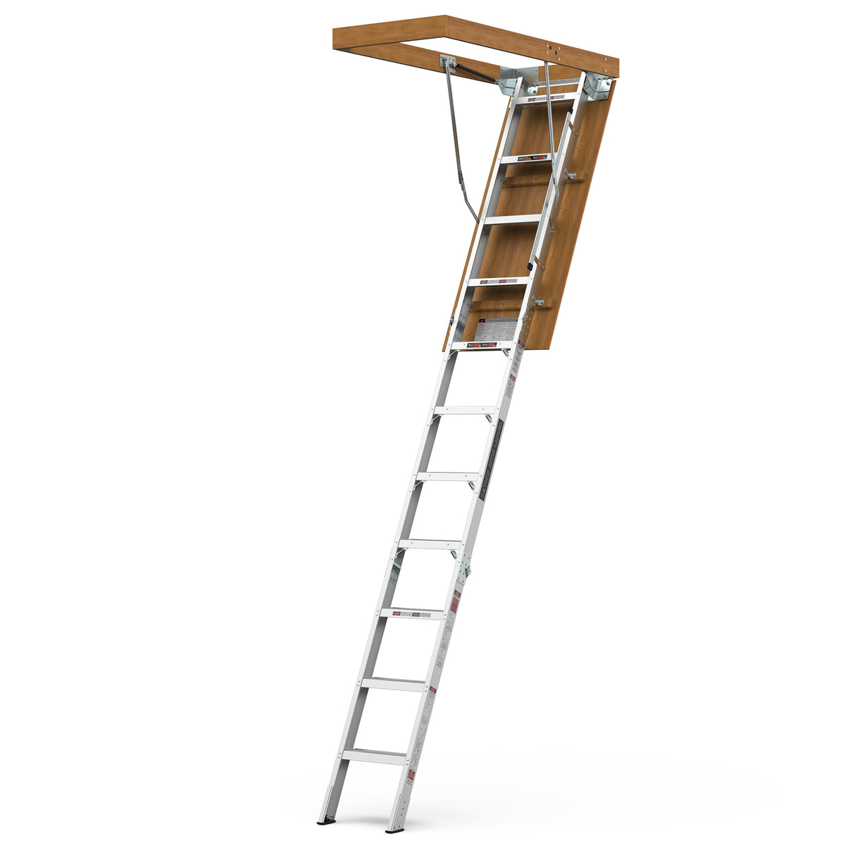 Aluminium zolderladder 350 lbs capaciteit 22 1/2" x 54" opening 7-10ft plafond - metallic grijs