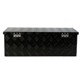 Herramienta de banda de rodadura de 5 barras de aluminio negro resistente de 30 pulgadas, caja larga para camioneta, camioneta, remolque, llaves de bloqueo de almacenamiento debajo de la carrocería (30,1 "× 12,8" × 10,4 ")