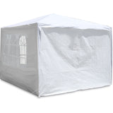 10'x10' Party Tent Outdoor Heavy Duty Gazebo Wedding Canopy + 4 na Matatanggal na Pader na Puti