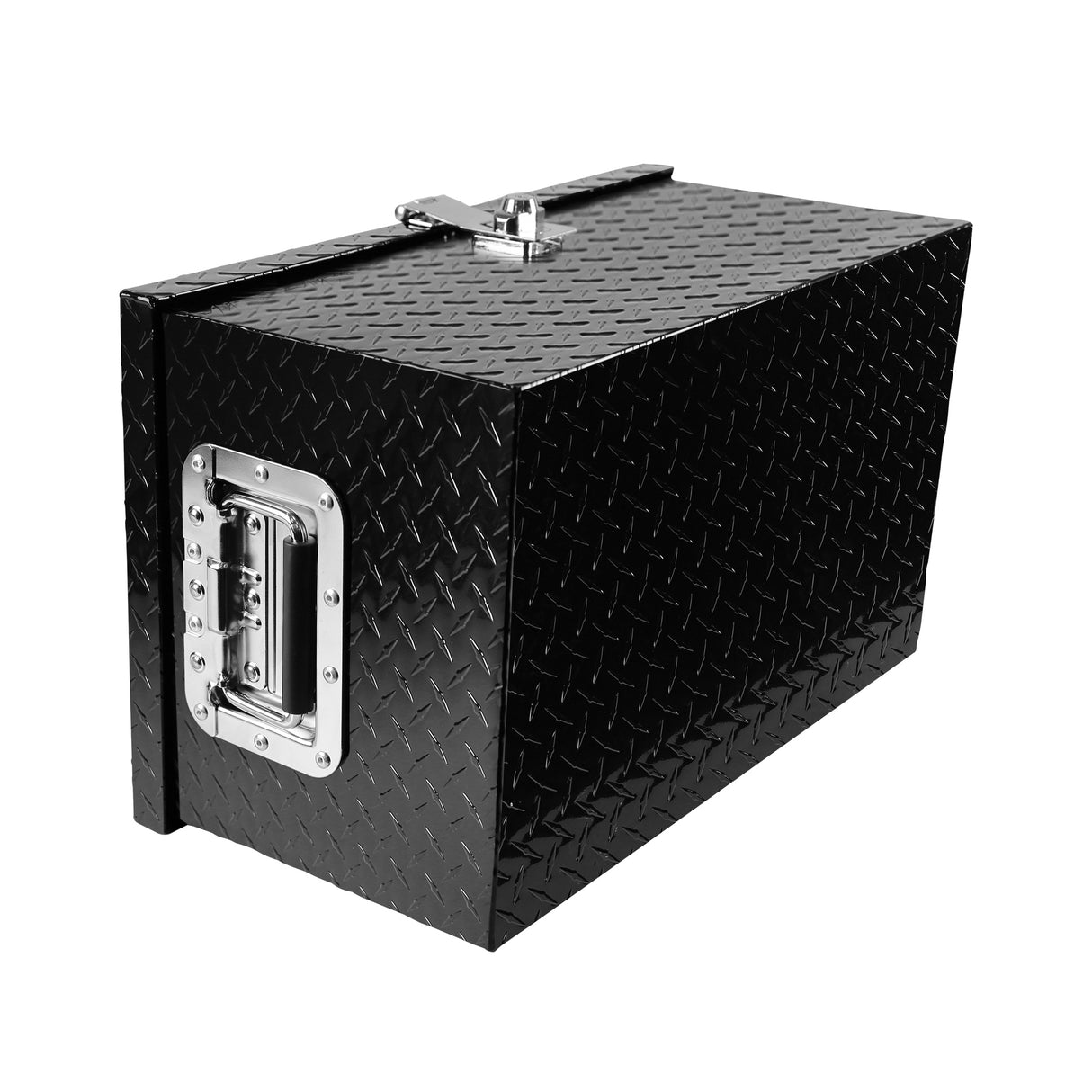 Aluminum Tool Box with Lock Side Handle and Keys Black 20.1"×11.8"×9.3"