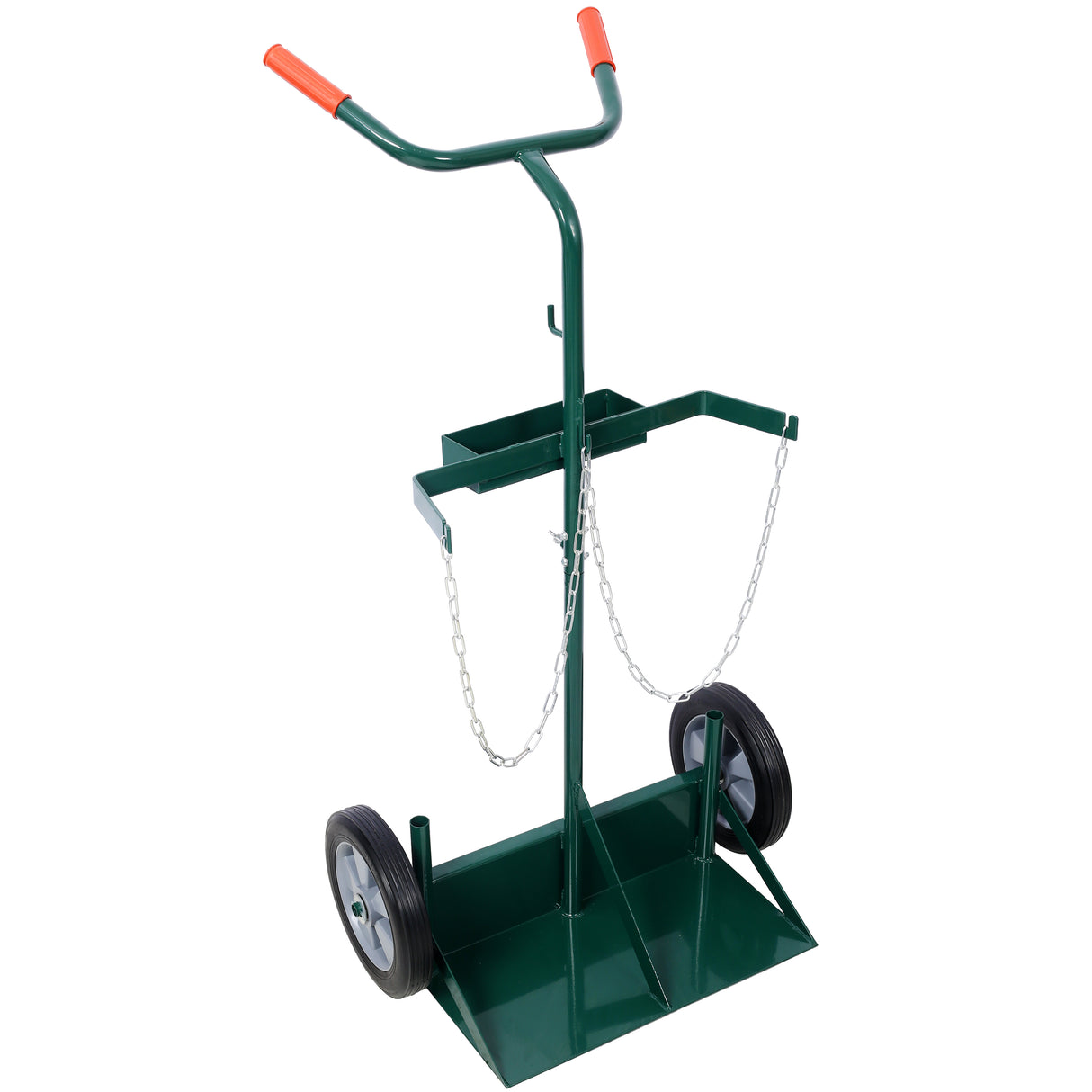 440lbs Capacity Cylinder Cart Welding Hand Truck Large Dual Oxygen Tank Dolly With 10-Inch Solid Rubber Wheels