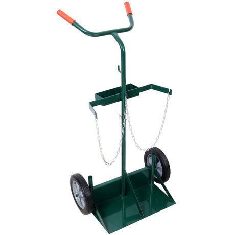 440lbs Capacity Cylinder Cart Welding Hand Truck Malaking Dual Oxygen Tank Dolly Na May 10-pulgada Solid na Goma na Gulong