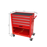 4 Drawers Tool Cabinet with Tool Sets Red