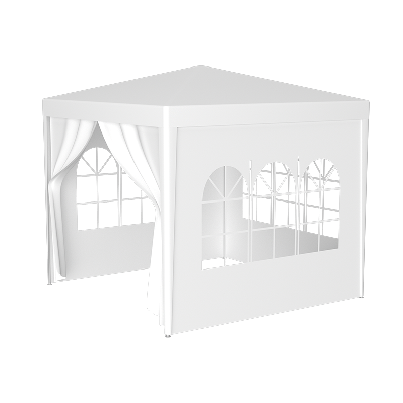 10'x10' Party Tent Outdoor Heavy Duty Gazebo Wedding Canopy + 4 na Matatanggal na Pader na Puti