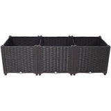 47,2" L X 15,7" D X 14,7" H Diep verhoogd tuinbed Plastic plantenbakken voor groenten, bloemen, kruiden en vetplanten Zelfwater gevend Verhoogd - Bruin