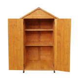 68.50"X 22.83"X 40.35" Wooden Shed Natural para sa Backyard Garden na Malaking Spire Tool Storage